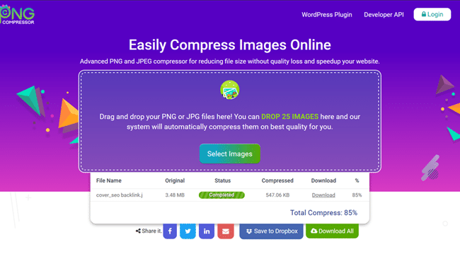 Utilisez des sites de compression pour améliorer le SEO image