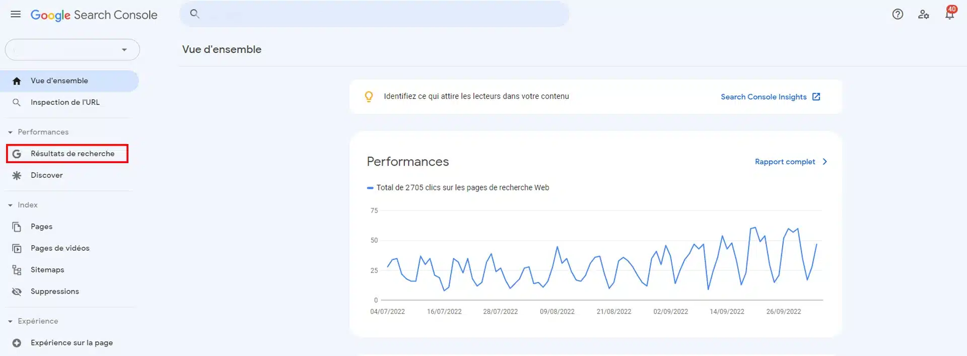 Google Search Console découvrir quelles sont les pages les plus consultées