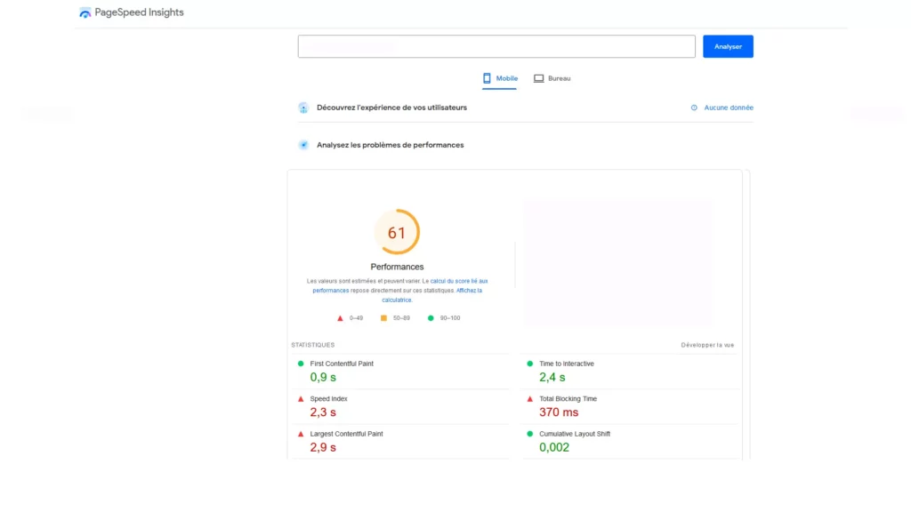 Performances d'affichage et web core vitals